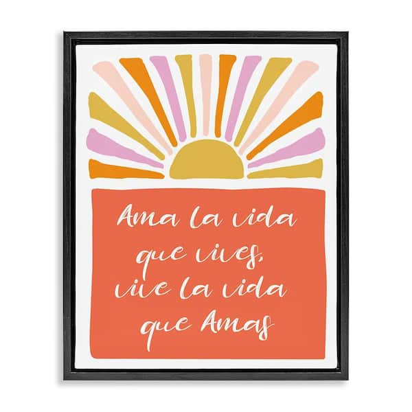 Stupell Industries Love the Life You Live by Elizabeth Medley Black Floater Frame Typography Graphic Art Print 21 in. x 17 in.