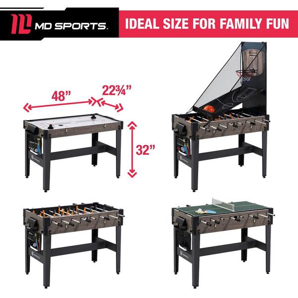 MD Sports Glendale 72 4-in-1 Swivel Combo Game Table 