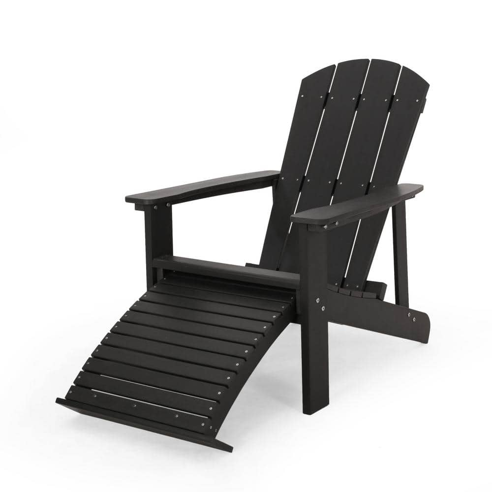 Cenadinz Black Outdoor Solid Classic Solid Wood Adirondack Lounge Chair   Wood Adirondack Chairs H W160870425 64 1000 