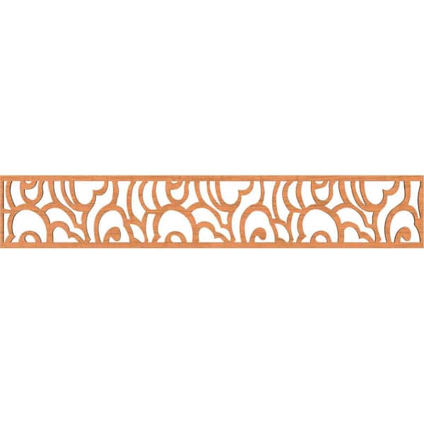 Ekena Millwork Springfield Fretwork 0.25 in. D x 46.625 in. W x 8 in. L Cherry Wood Panel Moulding
