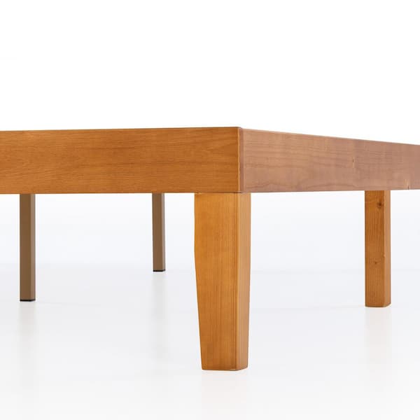 Naturalista Classic 12 in. Solid Wood Platform Bed with Wooden Slats, Easy Assembly, Natural Pine, Queen