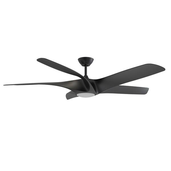 Kendal Lighting TITUS 60 in. Integrated LED Indoor Black Ceiling Fan with White Polycarbonate (PC) Plastic Shade