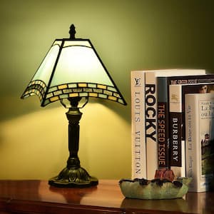 Decorative 14.6 in. Multi-Colored Tiffany-Style Table Lamp Classic Desk Lamp