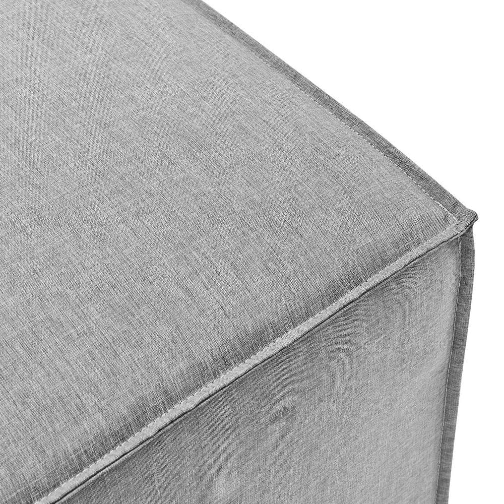 Gray Aluminum Outdoor Upholstered Sectional Ottoman