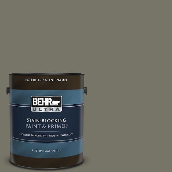 BEHR ULTRA 1 gal. #BXC-44 Pepper Mill Satin Enamel Exterior Paint & Primer