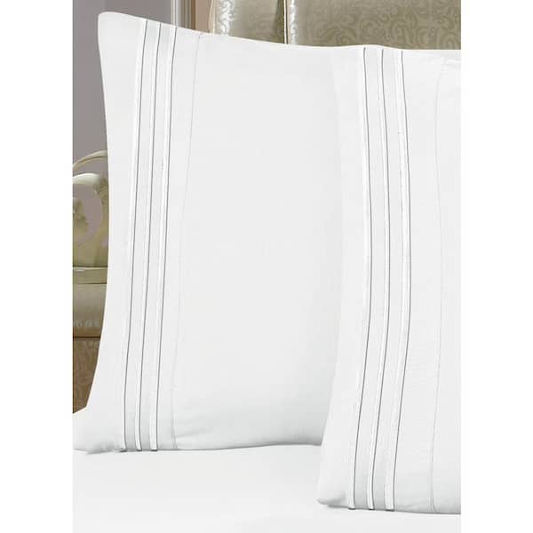 Elegant Comfort 4-Piece White Solid Microfiber Queen Sheet Set  THD1500QWhite - The Home Depot