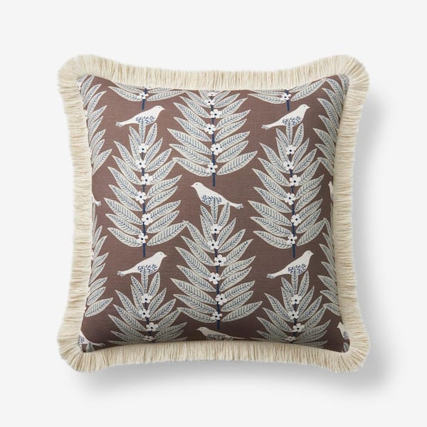 The Company Store Company Cotton Printed Brown Multi 20 in. X 20 in. Throw Pillow Cover