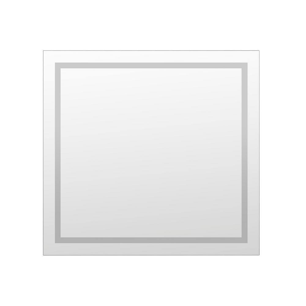 Miramar 34" x 36" Frameless LED Lighted Vanity Mirror with Dimmer and Defogger