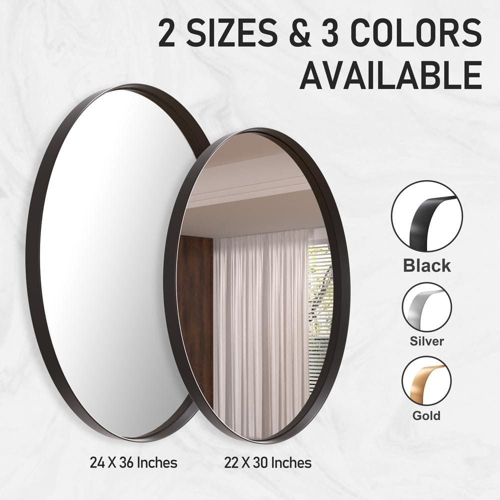 Oval Gold Stainless Steel Bathroom Vanity Mirror