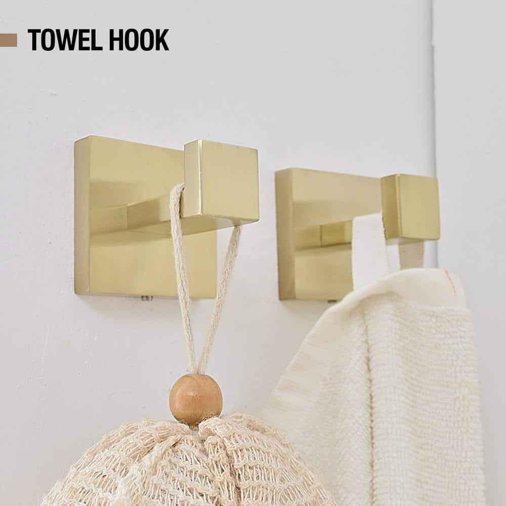Gold Stainless Steel 5-Piece Bathroom Hardware Set