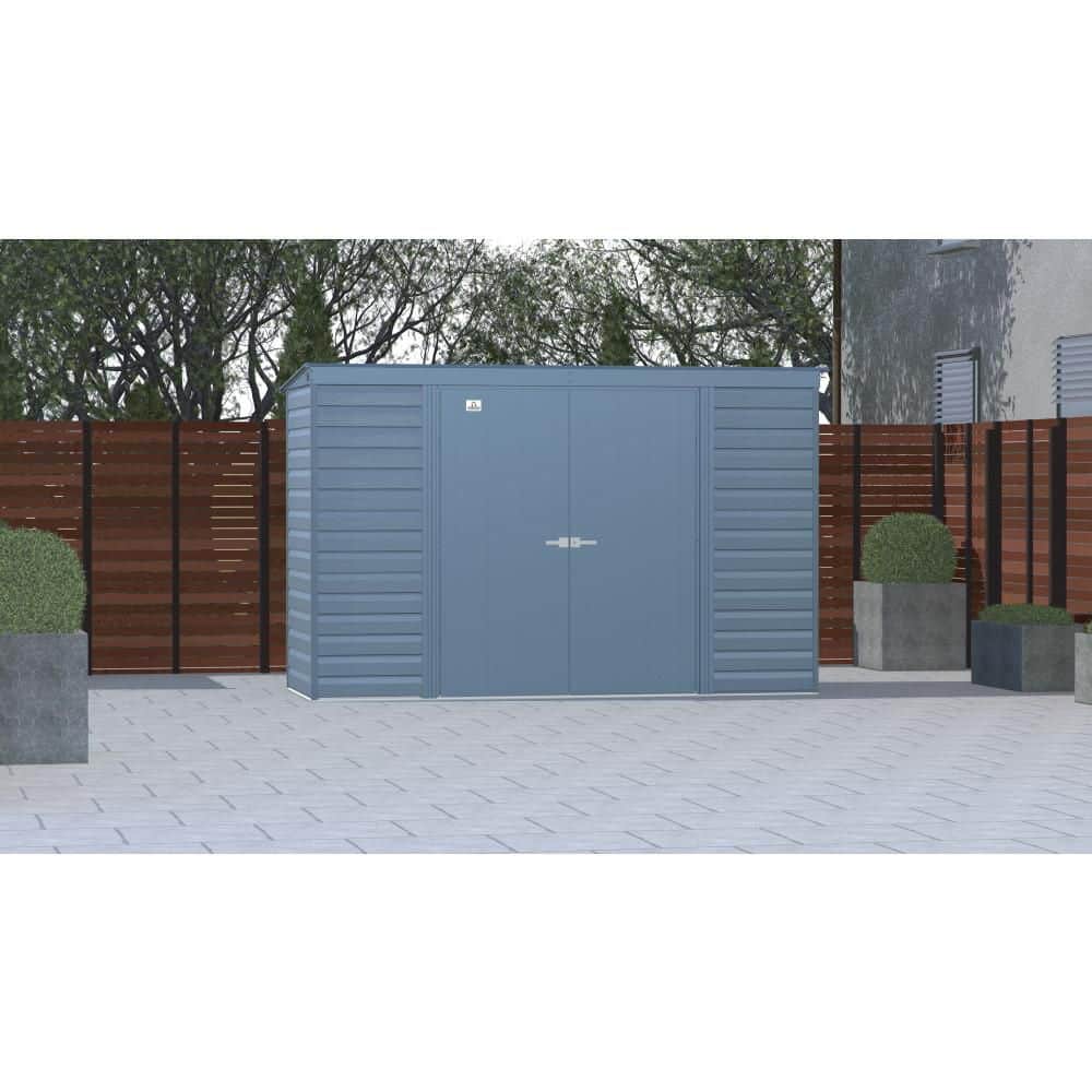 ARROW Select 10 ft. W x 4 ft. D Blue Grey Metal Shed 35 sq. ft. (SCP104BG)