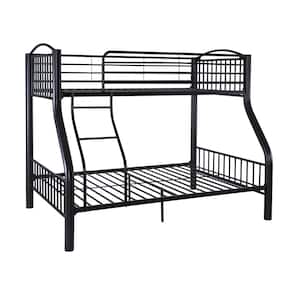 Janvier Black Powder Coated Heavy Metal Twin Over Full Bunk Bed