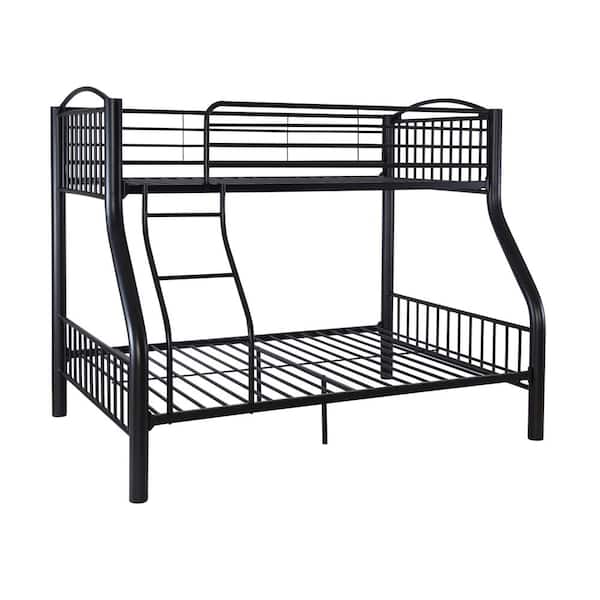 Linon Home Decor Janvier Black Powder Coated Heavy Metal Twin Over Full Bunk Bed