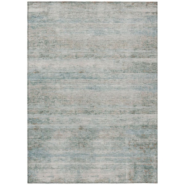 Chantille Machine Washable Indoor/Outdoor Abstract ACN2154 Aqua 5 ft. x 7 ft. 6 in. Area Rug