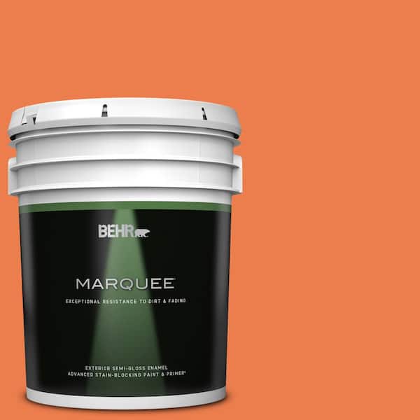 BEHR MARQUEE 5 gal. #P200-6 Sizzling Sunset Semi-Gloss Enamel Exterior Paint & Primer
