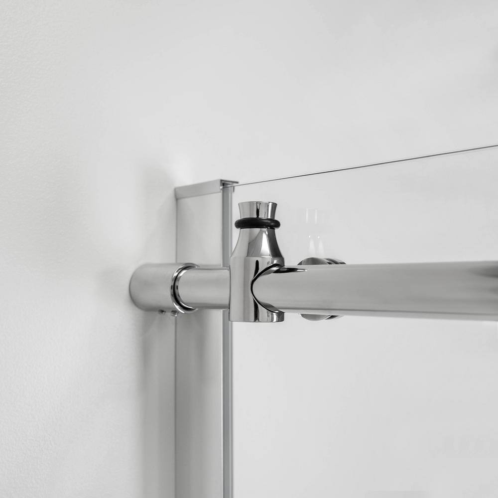 Tidy 60" x 78" Frameless Clear Glass Shower Door with Chrome Finish