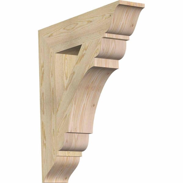 Ekena Millwork 6 in. x 32 in. x 28 in. Douglas Fir Olympic Traditional Rough Sawn Bracket