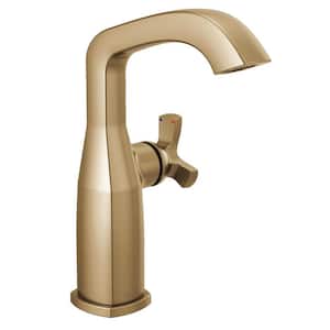 Stryke Mid-Height Single Handle Single Hole Bathroom Faucet in Lumicoat Champagne Bronze