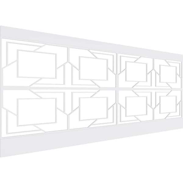 Ekena Millwork 40 in. H x 94-1/2 in. W 26.24 sq. ft. Monument PVC Wainscot Paneling Kit