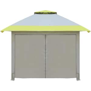 10 ft. x 10 ft. Yellow Instant Canopy Gazebo Pop Up Tent with Four Sidewall