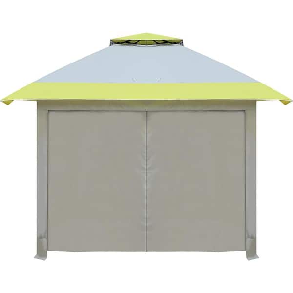NICE C 10 ft. x 10 ft. Yellow Instant Canopy Gazebo Pop Up Tent with Four Sidewall
