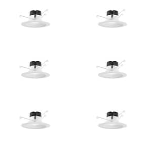 Contractor Select 6 in. Selectable CCT Integrated LED White Smooth Recessed Light Trim (6-Pack)