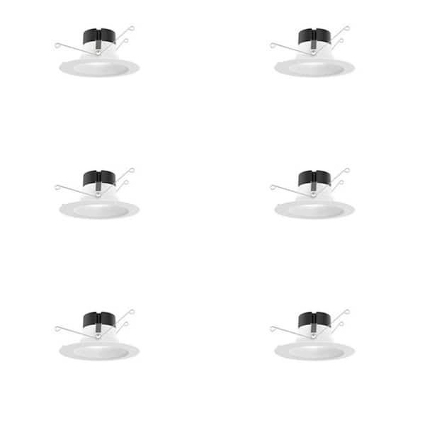 Juno Contractor Select 6 in. Selectable CCT Integrated LED White Smooth Recessed Light Trim (6-Pack)