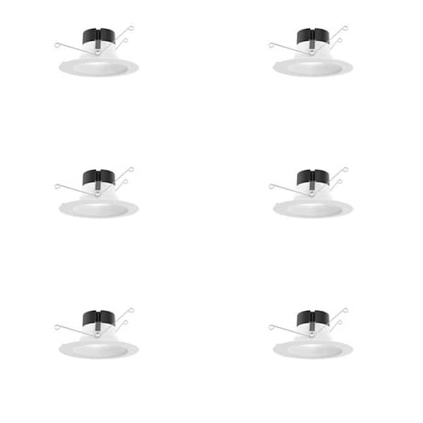 Contractor Select 6 in. Selectable CCT Integrated LED White Smooth Recessed Light Trim (6-Pack)