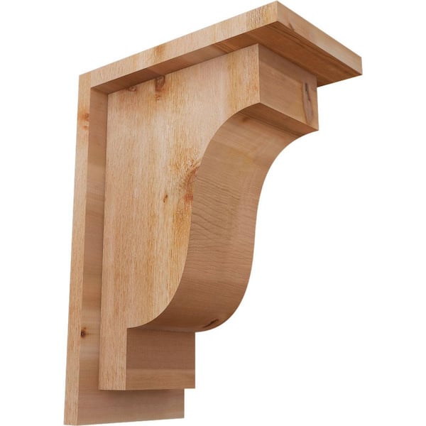 Ekena Millwork 6 in. x 10 in. x 14 in. Western Red Cedar Newport Rough Sawn Corbel with Backplate