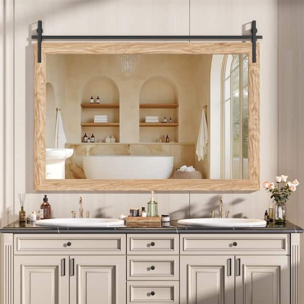 Italy【Wood Frame Mirror】木枠 象嵌 ウォールミラー Amazon.com: CULER Rustic Wood Wall Mirror for Bathroom,Rectangle