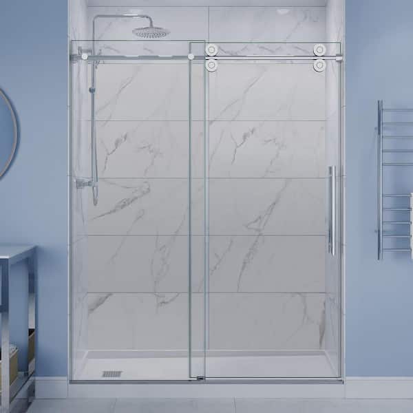 ANZZI Ozean 56 to 60 in. W x 76 in. H Frameless Sliding Shower