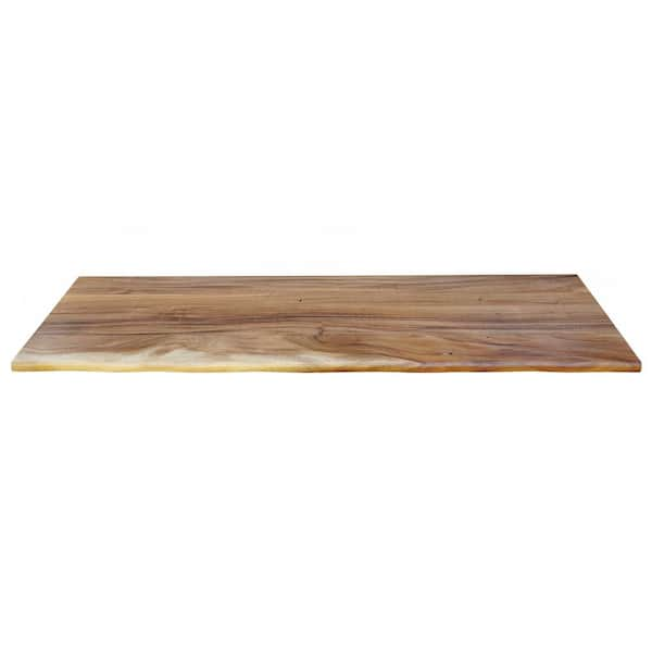 Hampton Bay 8 Ft L X 25 In D Finished Saman Solid Wood Butcher Block Standard Countertop In 