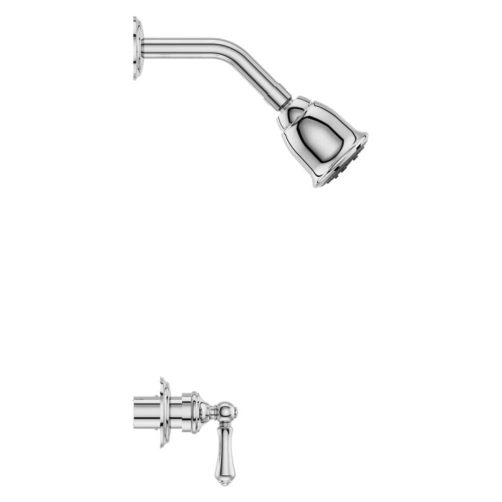 Polished Chrome Dual Function Wall Mounted Tub and Shower Faucet