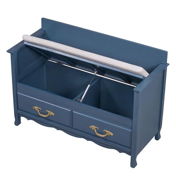 42 in. W x 17.5 in. D x 29.9 in. H Bathroom Navy Blue Linen Cabinet