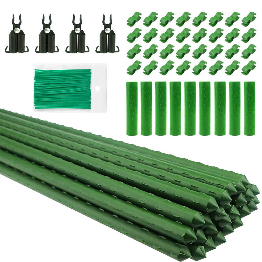 36 in. Garden Support Stakes Plastic Coated Deformable Climbing Plant Trell