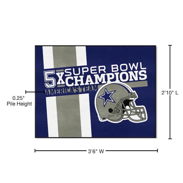 FANMATS Dallas Cowboys 3 ft. x 6 ft. Football Field Rug Runner Rug 7349 -  The Home Depot