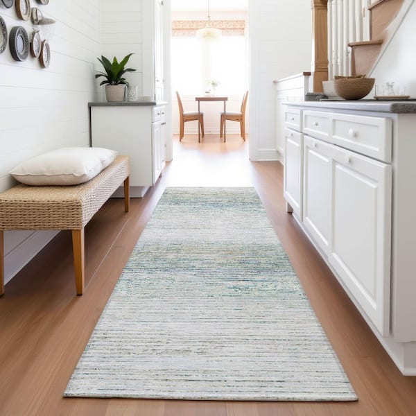Mayfield Premium Machine Washable Abstract AMF1264 Linen 2 ft. 3 in. x 7 ft. 6 in. Runner Rug