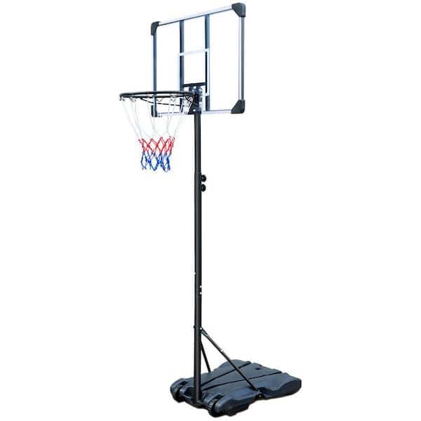 Tidoin 29 in. Transparent Backboard 5.4 ft. x 7 ft. Basketball Hoop Basketball System with Adjustable Height and Wheels