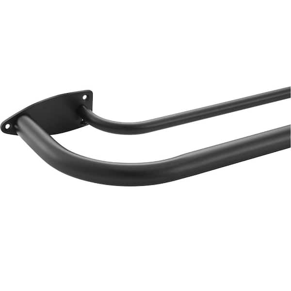 28 in. - 48 in. Adjustable 1 in. Wrap Around Double Curtain Rod in Matte Black