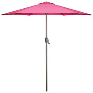7.5 ft. Outdoor Market Patio Umbrella with Hand Crank in Pink