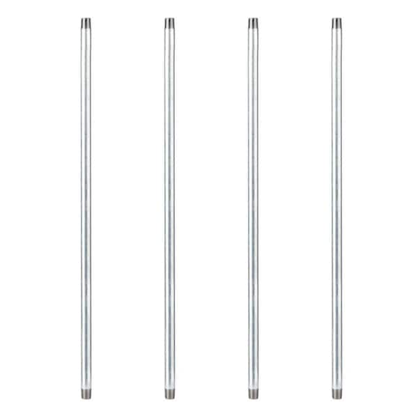 PIPE DECOR 1/2 in. x 2.5 ft. Galvanized Steel Pipe (4-Pack)