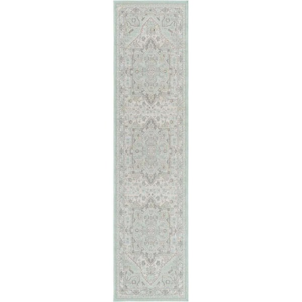 Unique Loom Whitney Milano Mint 2 ft. x 8 ft. Area Rug