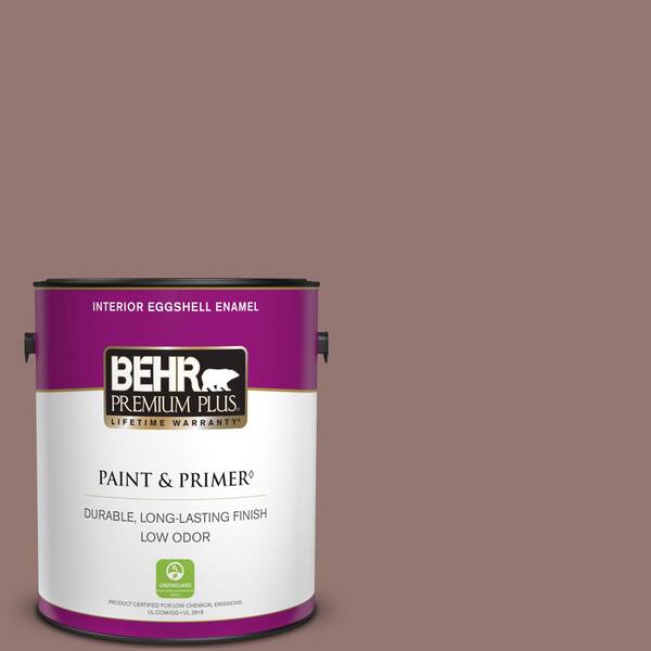 BEHR PREMIUM PLUS 1 gal. #710B-5 Milk Chocolate Eggshell Enamel Low Odor Interior Paint & Primer