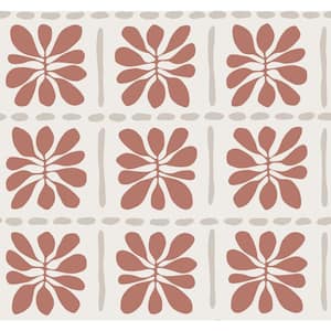 Red Mimosa Fleur Terracotta Wallpaper