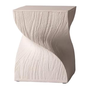 Square Side Table in Fiberstone Modern End Table Assembled Nightstand Accent Table Onyx Series in Cream