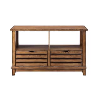 Gabriella 48 in. Oak Rectangle Wood Accent Table with Storage