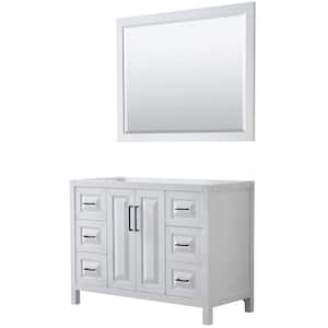 Daria 47 in. W x 21.5 in. D x 35 in. H Single Bath Vanity Cabinet without Top in White with 46 in. Mirror