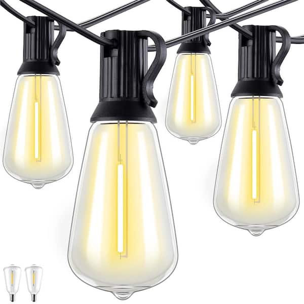 25 Light 25 ft. Outdoor Plug-in Integrated LED ST38 Fairy String-Light Hanging Patio Light for Home Decor