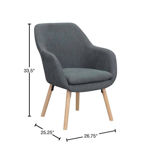Convenience Concepts Charlotte Gray Upholstery Arm Chair - image 4