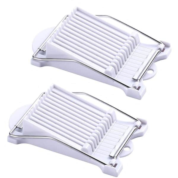 ABS Plastic and Stainless Steel Wire Egg Slicer Set of 2, Cuts 10-Slices for Eggs, Hams, Avocados, Bananas, Onions